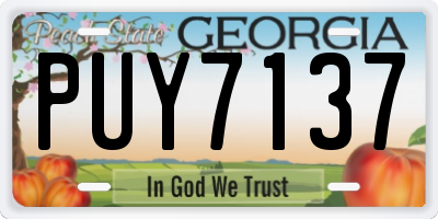 GA license plate PUY7137