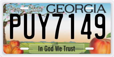 GA license plate PUY7149