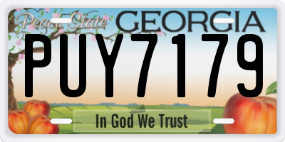 GA license plate PUY7179