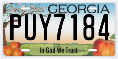 GA license plate PUY7184