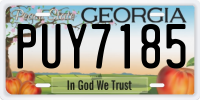 GA license plate PUY7185
