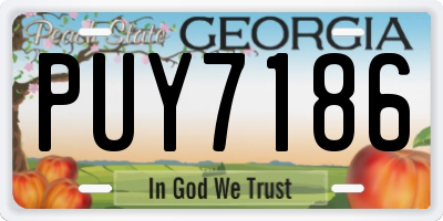 GA license plate PUY7186