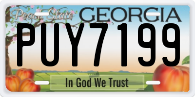 GA license plate PUY7199