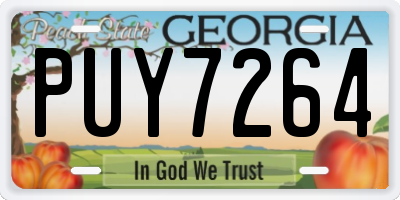 GA license plate PUY7264