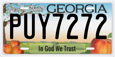 GA license plate PUY7272