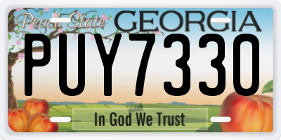GA license plate PUY7330
