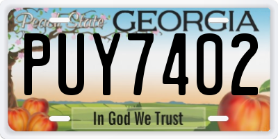 GA license plate PUY7402
