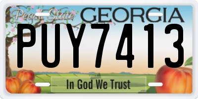 GA license plate PUY7413