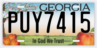 GA license plate PUY7415