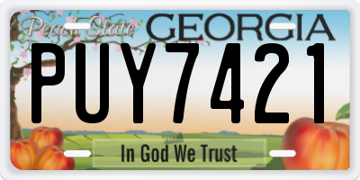 GA license plate PUY7421