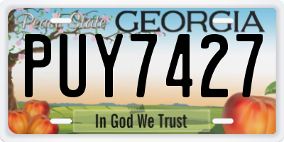 GA license plate PUY7427