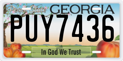 GA license plate PUY7436