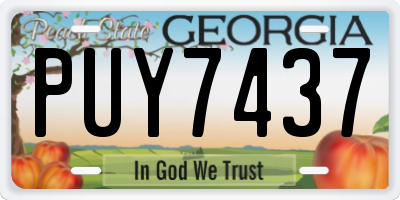 GA license plate PUY7437