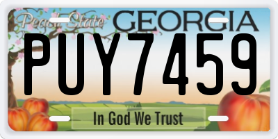 GA license plate PUY7459