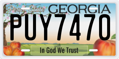 GA license plate PUY7470