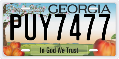 GA license plate PUY7477