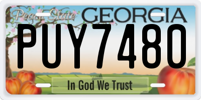GA license plate PUY7480