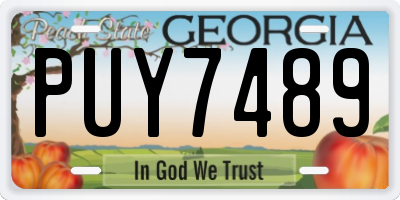 GA license plate PUY7489