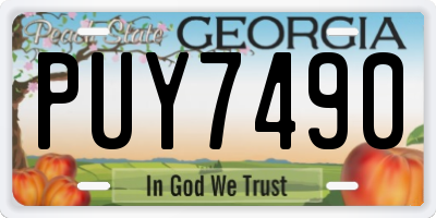 GA license plate PUY7490