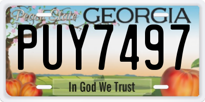 GA license plate PUY7497