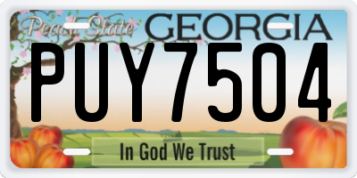 GA license plate PUY7504