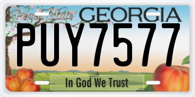 GA license plate PUY7577
