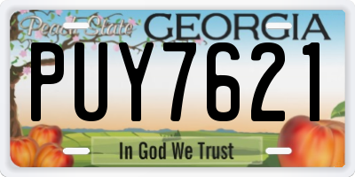 GA license plate PUY7621