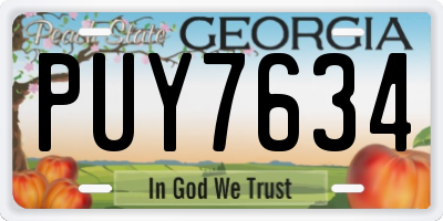 GA license plate PUY7634