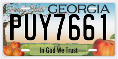 GA license plate PUY7661