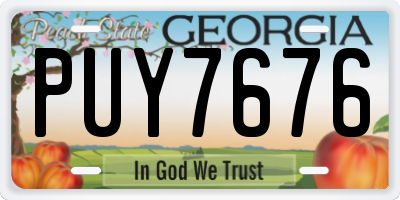 GA license plate PUY7676