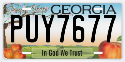 GA license plate PUY7677