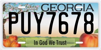 GA license plate PUY7678