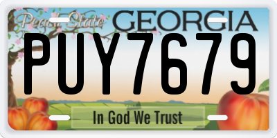 GA license plate PUY7679