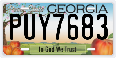 GA license plate PUY7683
