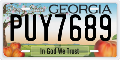 GA license plate PUY7689