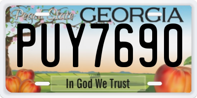 GA license plate PUY7690