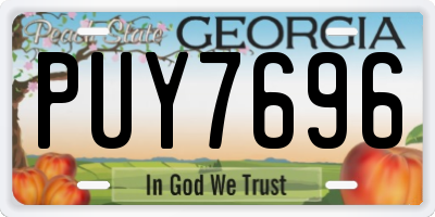 GA license plate PUY7696