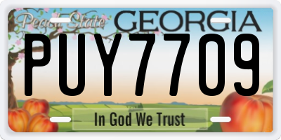 GA license plate PUY7709