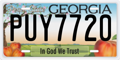 GA license plate PUY7720