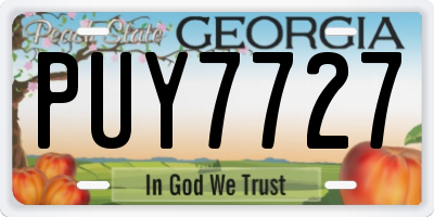 GA license plate PUY7727