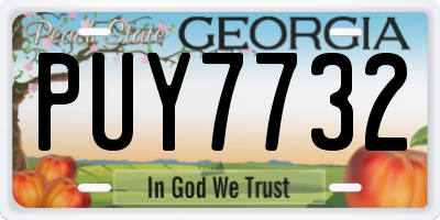GA license plate PUY7732
