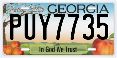 GA license plate PUY7735
