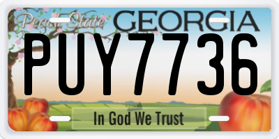 GA license plate PUY7736