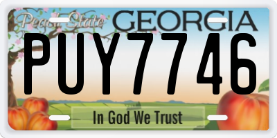 GA license plate PUY7746