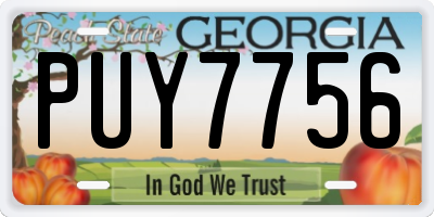 GA license plate PUY7756