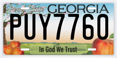 GA license plate PUY7760
