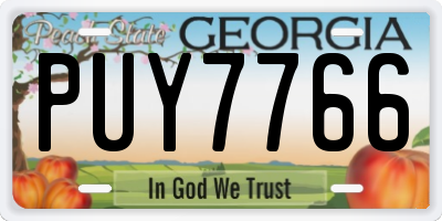 GA license plate PUY7766