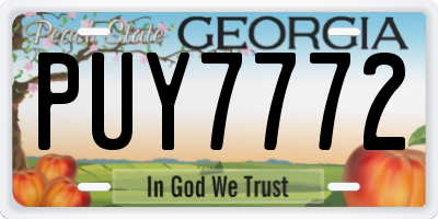 GA license plate PUY7772