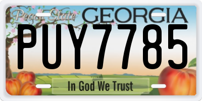 GA license plate PUY7785