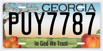GA license plate PUY7787